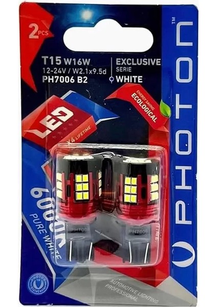 T15 W16W Dipsiz LED Ampul, 39 Led'li, 2 Adet, Beyaz