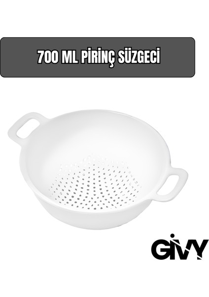Pirinç Süzgeci 700 ml | Pirinç, Sebze, Bakliyat Yıkama ve Süzme Kabı | Pratik Mutfak Süzgeç