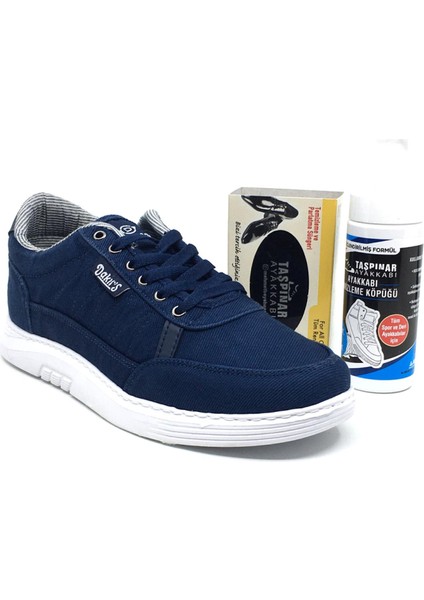 Ortopedik Tabanlı Yazlık Erkek Keten Rahat Spor Ayakkabı Bakım Setli Dikişli Taban