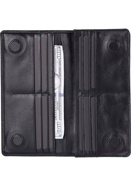 Aura Hakiki Deri, El Yapımı, Telefon Bölmeli, Kadın Cüzdanı, Kömür Siyahı indirimleri