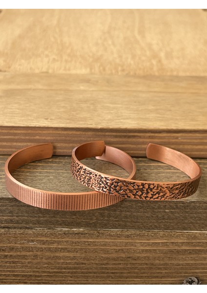 Saf Bakır Bileklik 2li Set Saf Bakır Bileklik Ayarlanabilir Ölçü