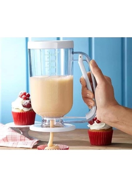 Pankek Dağıtıcı Hamur Porsiyonlayıcı Şekillendirici 900 ml Dökme Aparatı