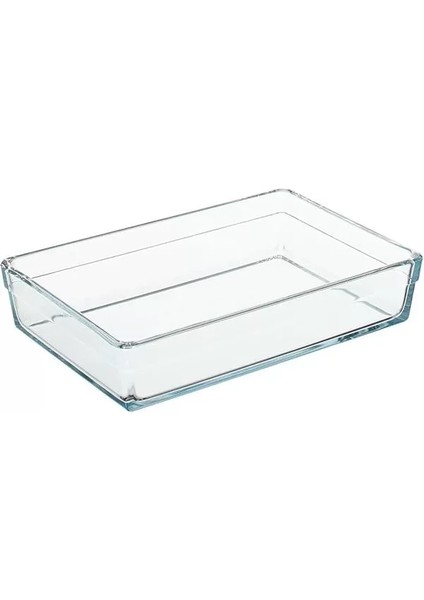 Borcam Premium Dikdörtgen Tepsi, 20 cm x 29 Cm, Şeffaf, 2.5 Litre