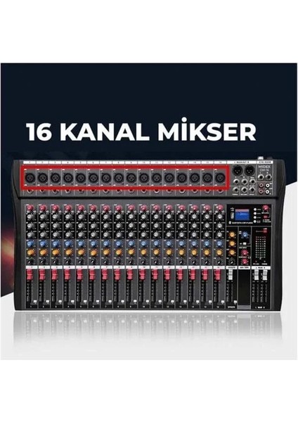 Mix Dm-16 Deck Mikser 16 Kanal Ses Mikseri (Bluetooth USB Efekt) fiyatları