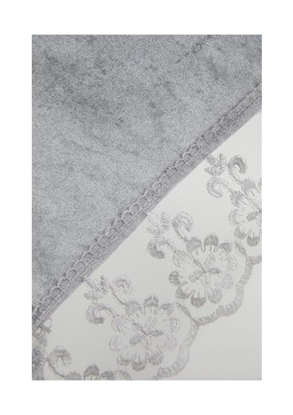 Güpürlü Kadife Fiskos Örtüsü Gri fiyatları