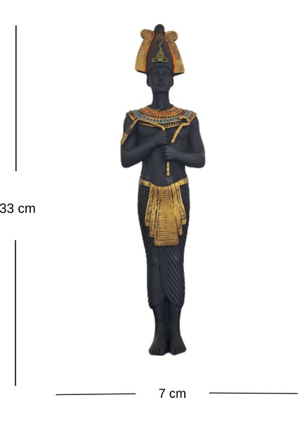 Horus’un Gücü – Antik Mısır Temalı Dekoratif Heykel Biblo (32 x 8 Cm)