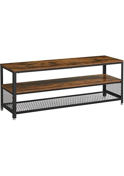 Tv Standı 60 Inç'e Kadar Tv'ler Için, Büyük Tv Dolabı, Konsol, Oturma Odası Masası, Metal Çerçeveli Sehpa, Vintage, Koyu Kahverengi LTV50BX, 140 x 40 x 52 cm fiyatları