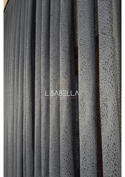 Antrasit Kristal Cam Kırığı Desen Yeni Trend Luxury Tül Perde (1x2.5 Orta Pile Dikişli) indirimleri