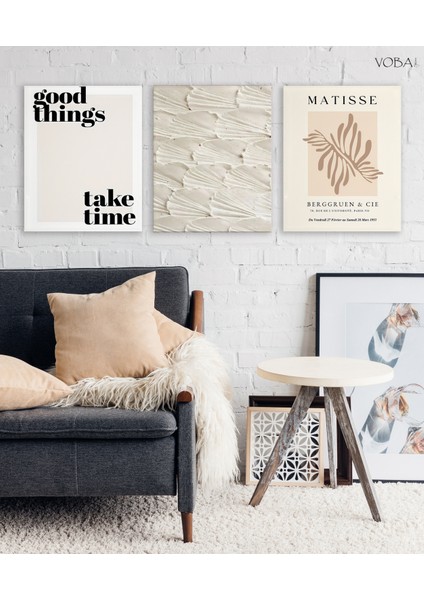 3 Parça Minimalist Temalı Mdf Tablo Seti