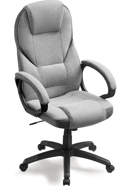 OBG022G01 Ofis Koltuğu, Oyuncu Koltuğu, Çalışma Masası Sandalyesi, Güvercin Grisi, 54 x 50 x (112-122) cm
