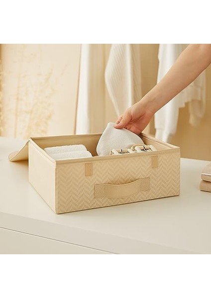 Home Textile 2'li Bej Balıksırtı Kapaklı Kutu Set 30 x 23 x 11 cm modelleri