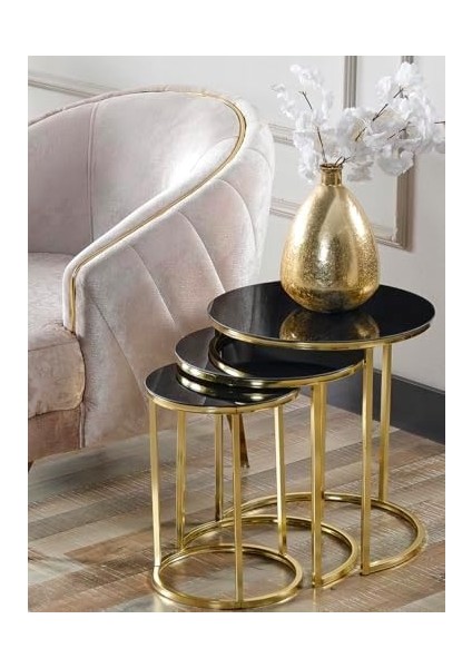 Lü Siyah Cam Gold Metal Zigon Sehpa fiyatları