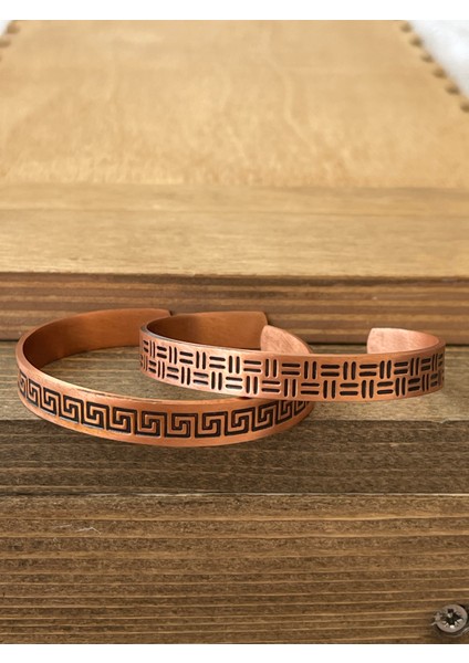 Saf Bakır Bileklik 2li Set Saf Bakır Bileklik Ayarlanabilir Ölçü