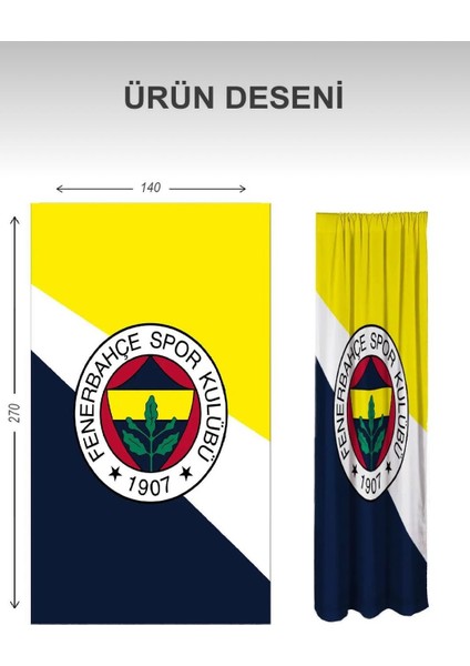 Fenerbahçe ~ Taraftar Desenli Yıkanabilir Fon Perde | 2 Kanat Dijital Baskı fiyatları