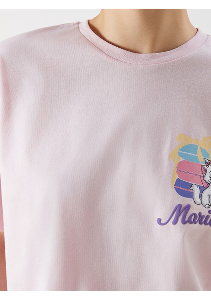 Yeni Sezon Bisiklet Yaka Marie Baskili Kadin Tisort - S5OY22Z8 modelleri