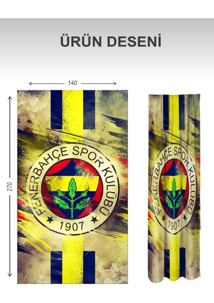 Fenerbahçe ~ Taraftar Desenli Yıkanabilir Fon Perde | 2 Kanat Dijital Baskı fiyatları