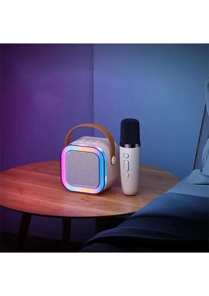 Kablosuz Mikrofonlu Karaoke Makinesi Taşınabilir Bluetooth Hoparlör Seti Bas Tiz Ayarlı fiyatları