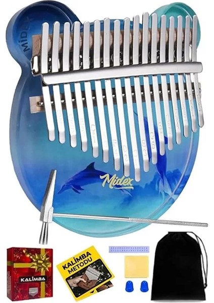 KLX-650 Okyanus Cam Kalimba 17 Tuşlu Full Set