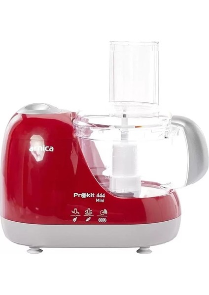 Prokit 444 Mini Mutfak Robotu, 1 L Hazne, 600 W, Hamur Karıştırma, Kırmızı