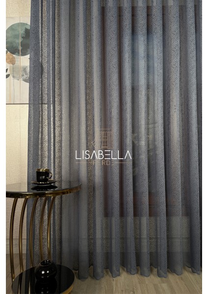 Antrasit Kristal Cam Kırığı Desen Yeni Trend Luxury Tül Perde (1x3 Sık Pile Dikişli) modelleri