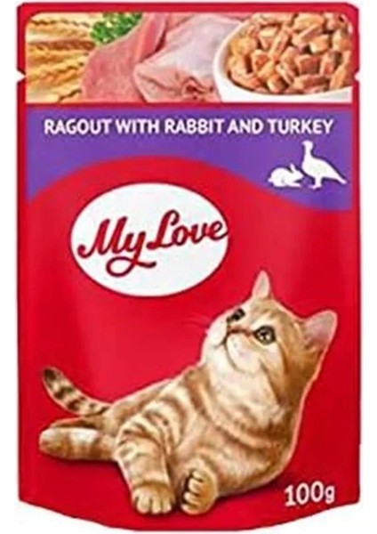Tavşanlı-Hindili Yahni Pouch Maması, 100GR, 24 Adet