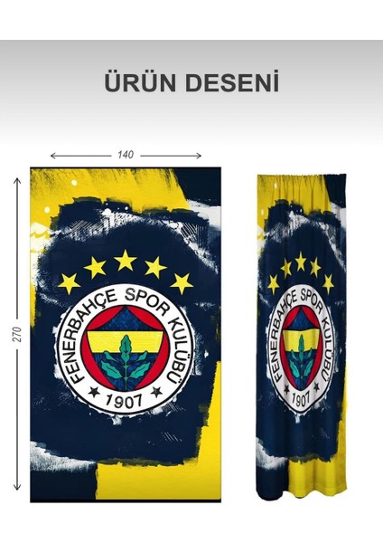 Fenerbahçe ~ Taraftar Desenli Yıkanabilir Fon Perde | 2 Kanat Dijital Baskı fiyatları