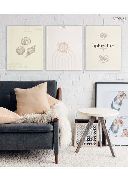 3 Parçalı Minimalist Mdf Tablo Seti