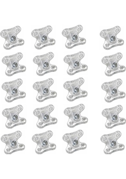 Açılı T Bağlantı Çektirme Şeffaf Plastik Köşe Birleştirme Kelebek Bağlantı (20 Adet)
