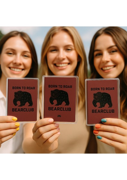 1 Adet Universal Bear Club Baskılı Pasaport Kılıfı Şeffaf Su Geçirmeyen Pvc Pasaport Koruma Kabı modelleri