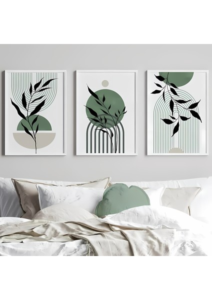 3 Parça Soyut Mdf Tablo Seti
