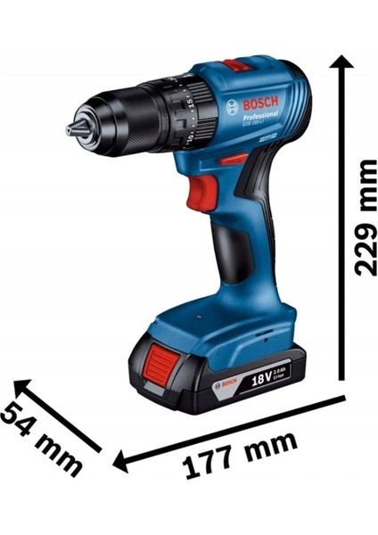 Professional GSB 185-Li 2.0 Ah Tek Akülü Kömürsüz Motor Darbeli Matkap + 23 Parça Aksesuar Set - 06019K3102 fiyatları