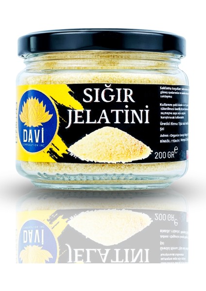Sığır Jelatini 200 gr ( Saf, Toz Jelatin) Sığır Jelatin