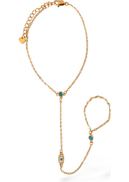 Yuvarlak Mavi Mineli Çelik Şahmeran