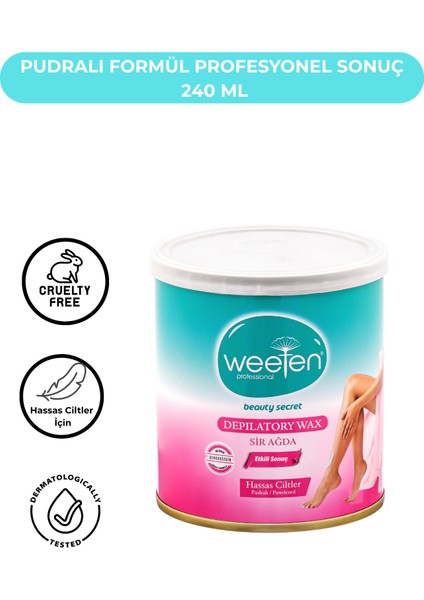 Pudralı Konserve Sir Ağda 240 ml | Hassas Ciltler Için | Şekersiz, Bez ile Kullanılır.