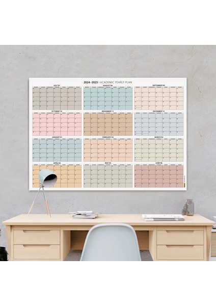 2025 - 2026 Akademik Duvar Takvimi, Temmuz Başlangıçlı, 2025 - 2026 Academic Wall Calendar