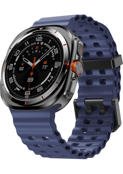 Samsung Galaxy Watch 7 Ultra 47MM Uyumlu Silikon Tokalı Terleme Yaptırmaz Flexible Kordon