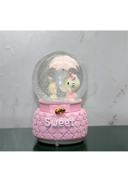 Kitty Işıklı Müzikli Kar Küresi Orta Boy Model 2