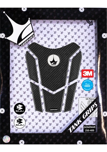 Bajaj Dominar 250-400 2020-2024 ile Uyumlu Kaydırmaz 6d Karbon 16 Parça Tank Pad Seti GC51 fiyatları
