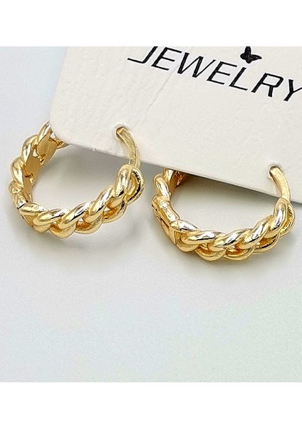 Altın Sarısı Halka Kararmaz Lüks Küpe