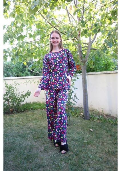 Kadın Penye Bol Paça Pijama Takım 4123 fırsatları