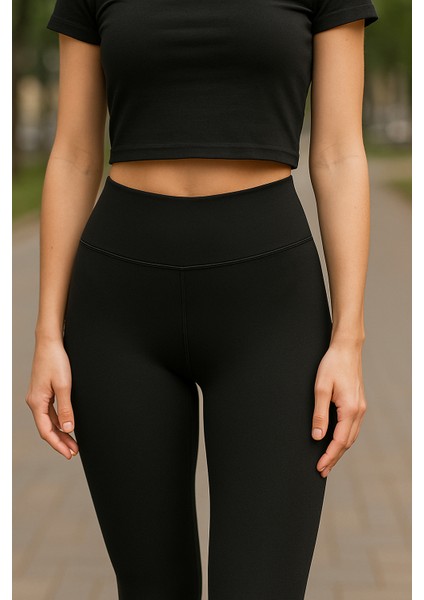 Kadın Siyah Yüksek Bel Toparlayıcı Tayt Yüksek Kalite Spor ve Günlük Kullanım Tayt Yoga Tayt modelleri
