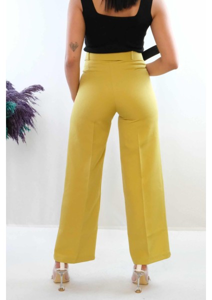 Kemerli Pantolon Yağ Yeşili modelleri
