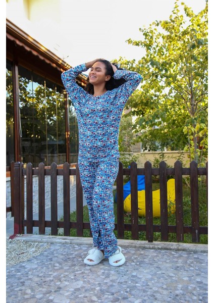 Kadın Penye Bol Paça Pijama Takım 4125 modelleri