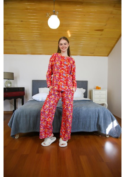 Kadın Penye Bol Paça Pijama Takım 4127