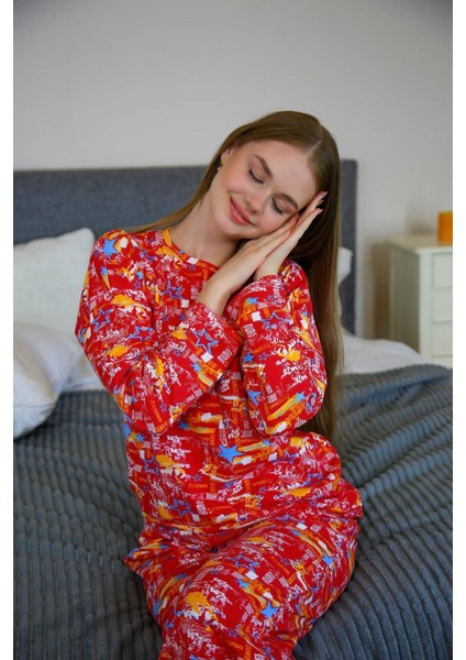 Kadın Penye Bol Paça Pijama Takım 4127 fiyatları