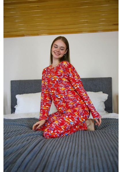 Kadın Penye Bol Paça Pijama Takım 4127 fırsatları