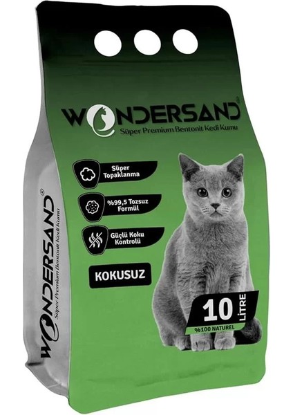 Kokusuz Ince Tane Topaklanan Kedi̇ Kumu 10 Lt