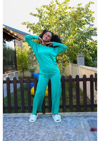 Kadın Penye Bol Paça Pijama Takım 4124 fiyatları
