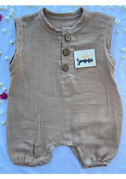 %100 Pamuk Müslin Yazlık Bebek Tulum & Düğmeli Kolsuz Romper (Hello Summer Etiketli) fiyatları