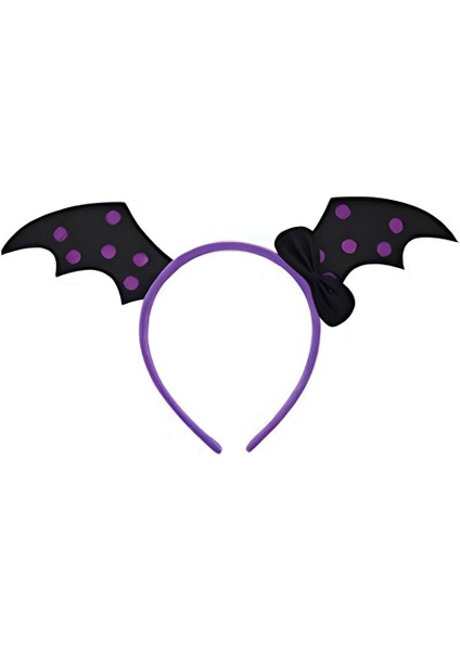 Halloween Taçı Yarasa Mor Puantiyeli